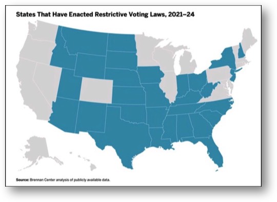 States with voter suppression laws!