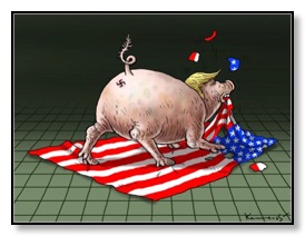 The pig squatting in the Oval Office