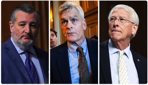 MAGA Republican Senators Ted Cruz, Bill Cassidy, and Roger Wicker