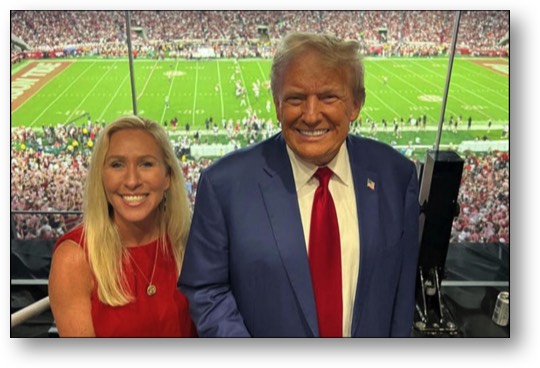 The QAnon Bitch and Trump watch football while Hurricane Helene makes landfall!