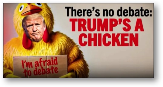 Trump, the FELON and SEXUAL ABUSER, is also a CHICKEN!